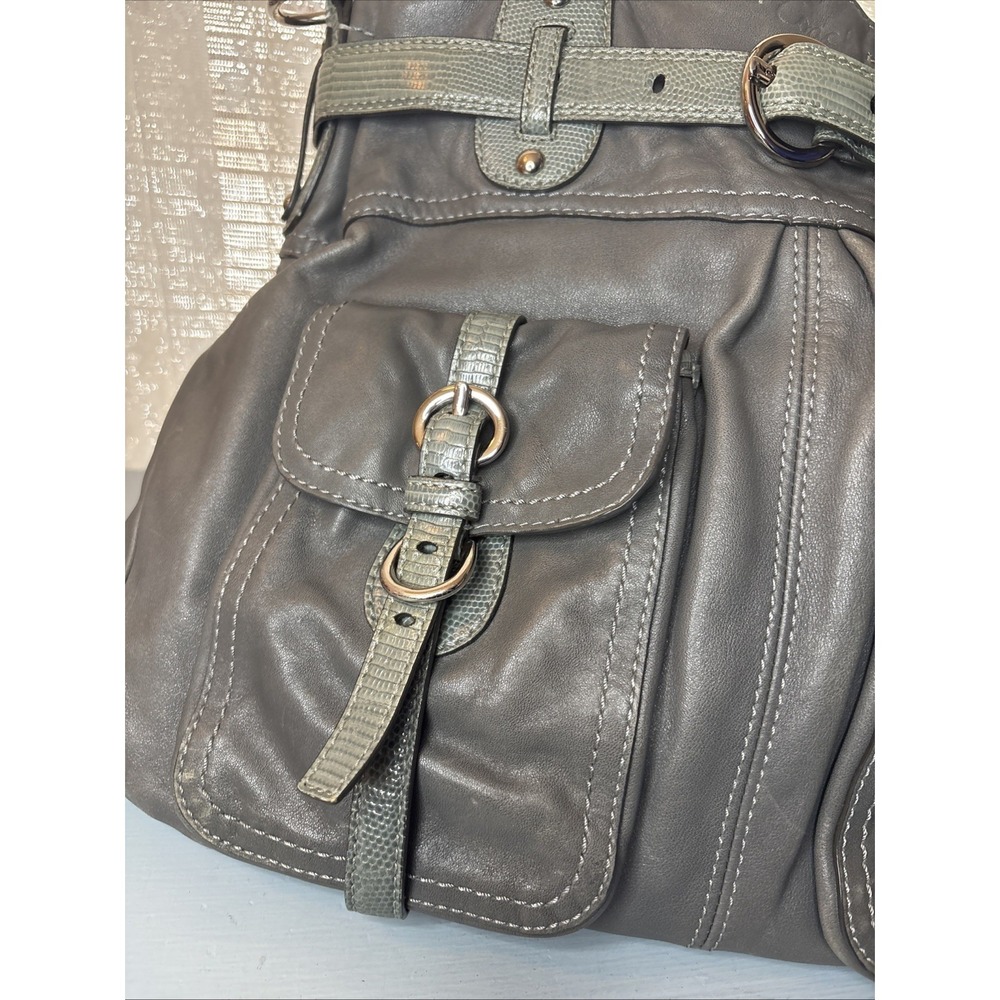 COACH Metallic Gray Leather, Legacy Shoulder Business Tote Bag, Large, 13205 - Picture 5 of 16